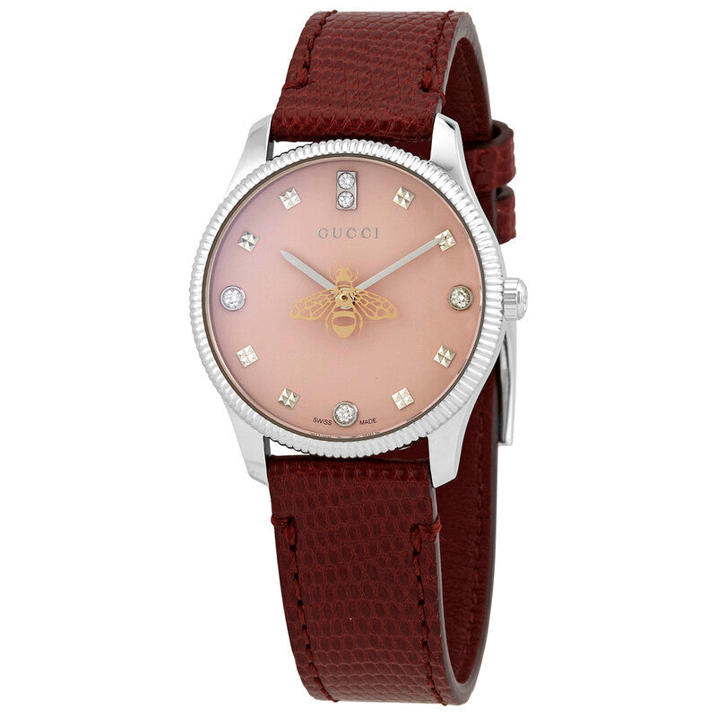 Gucci G-Timeless Quartz Pink Dial Ladies Watch YA1265017