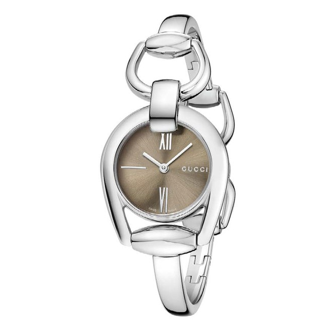 Gucci Horsebit Collection Quartz Brown Dial Silver Steel Strap Watch For Women - YA139501