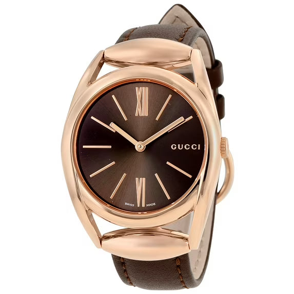 Gucci Horsebit 34 mm Brown Dial Womens Watch YA140408