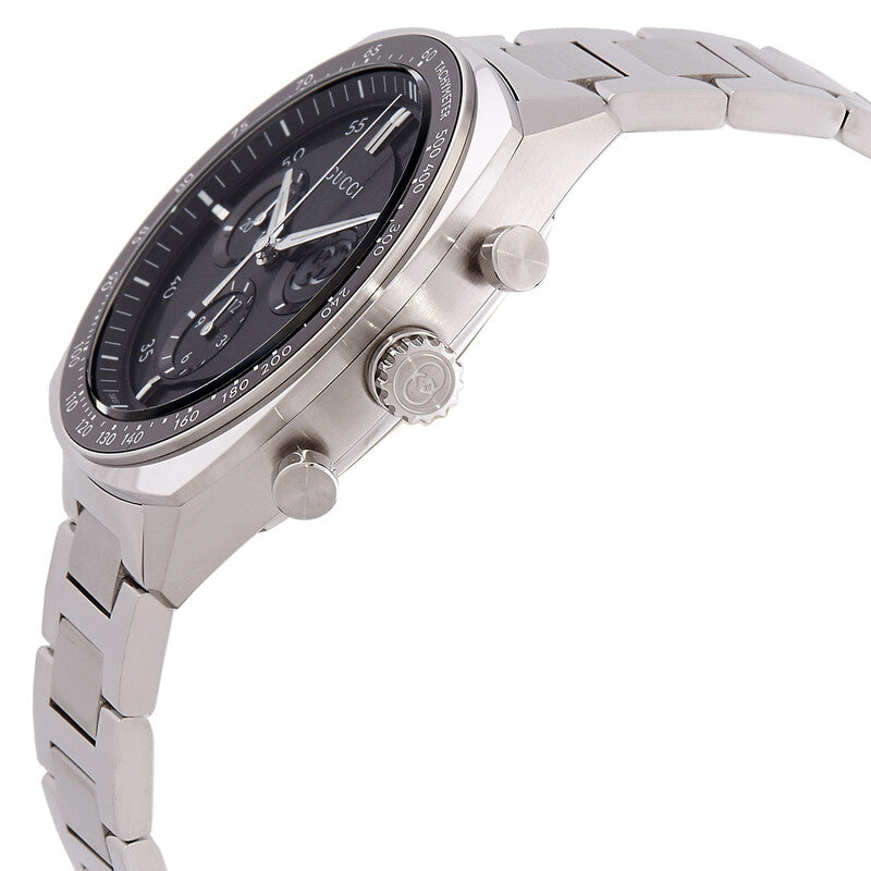 Gucci Interlocking G Chronograph Quartz Black Dial Men's Watch YA142316