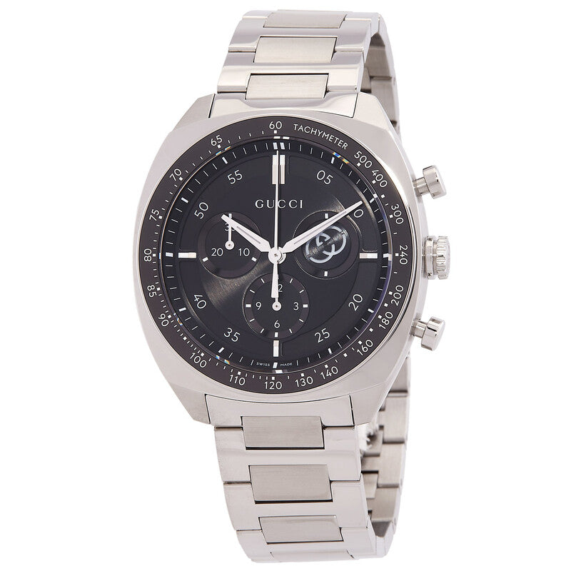 Gucci Interlocking G Chronograph Quartz Black Dial Men's Watch YA142316