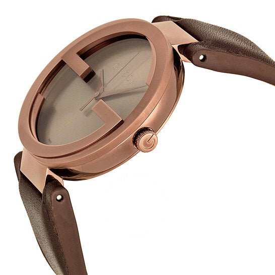 Gucci Interlocking G XL Brown Dial Brown Leather Men's Watch YA133207
