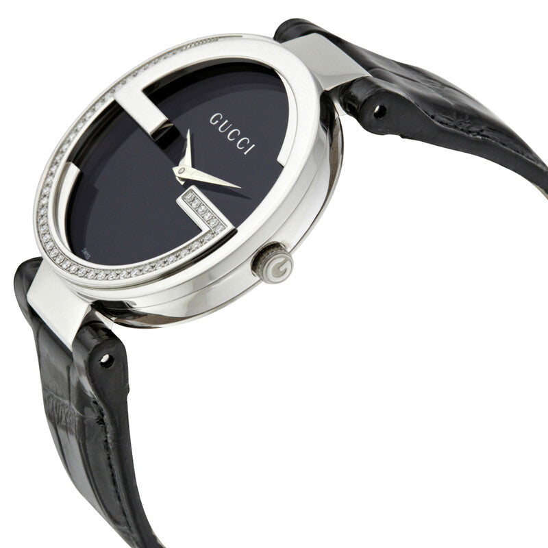 Gucci Interlocking Large Diamond Black Womens Watch YA133305