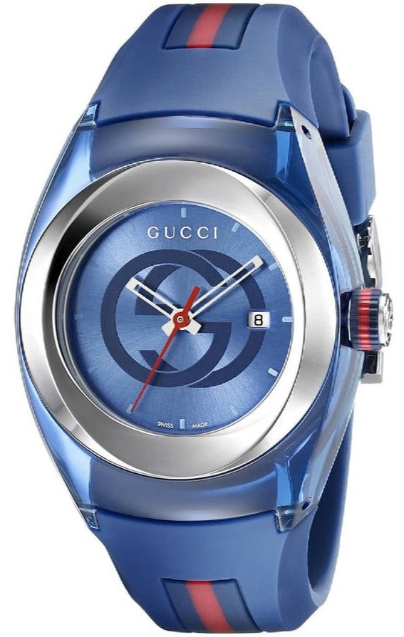 Gucci Sync L Blue Rubber Watch YA137304