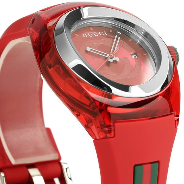 Gucci Sync XXL Red Rubber Band Red Dial Unisex Watch - YA137103
