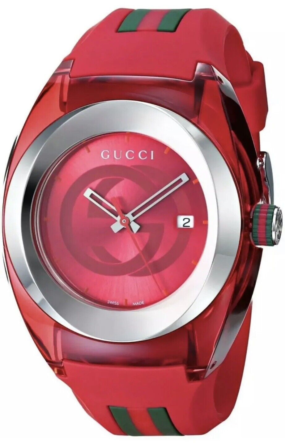 Gucci Sync XXL Red Rubber Band Red Dial Unisex Watch - YA137103