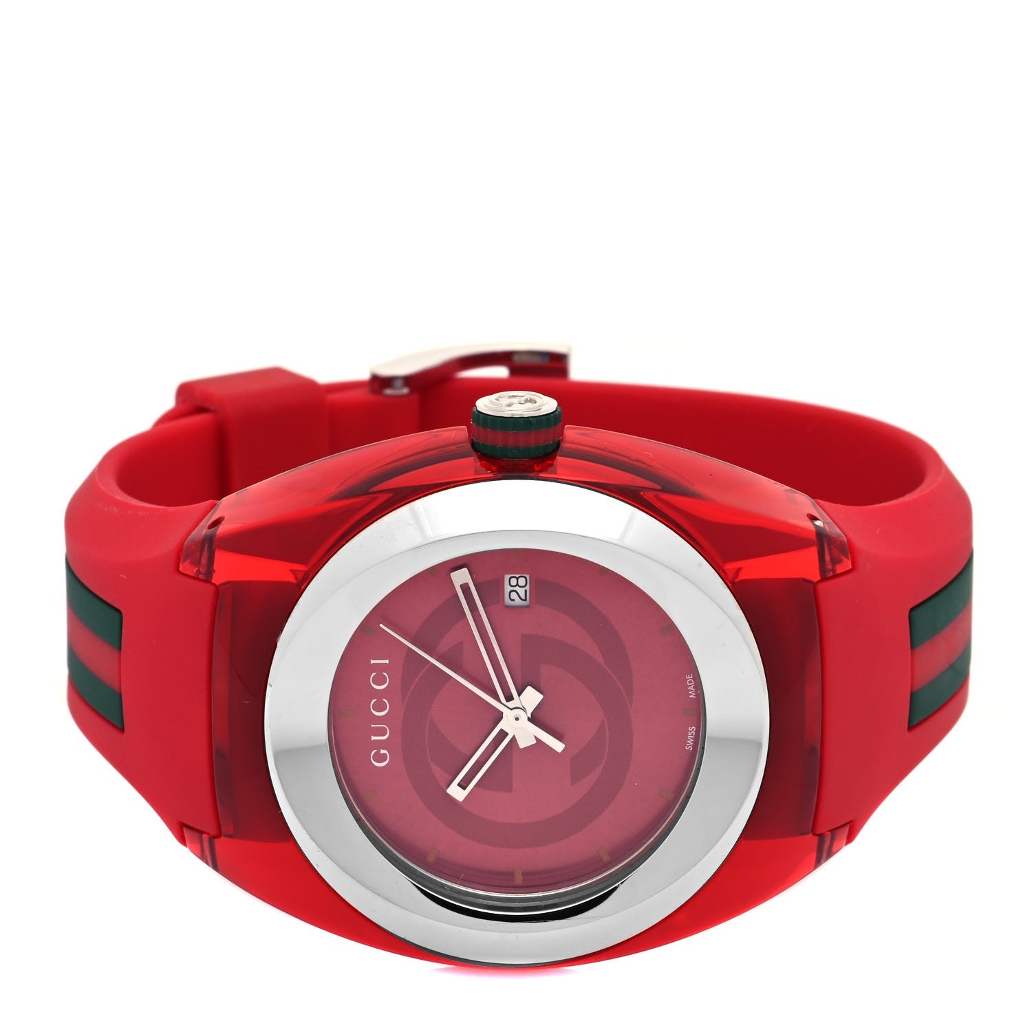Gucci Sync XXL Red Rubber Band Red Dial Unisex Watch - YA137103