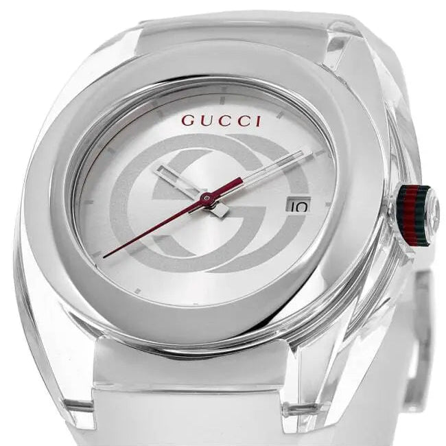 Gucci Sync White Dial Rubber Strap Unisex Watch YA137102