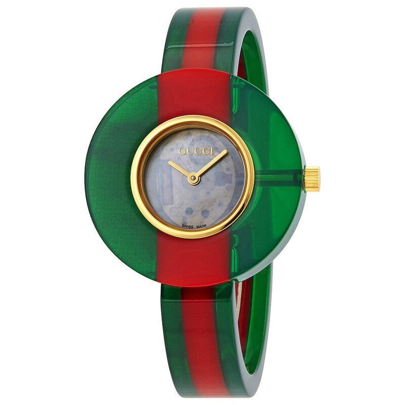 Gucci Vintage Web Quartz Cream Mother of Pearl Dial Ladies Watch - YA143403