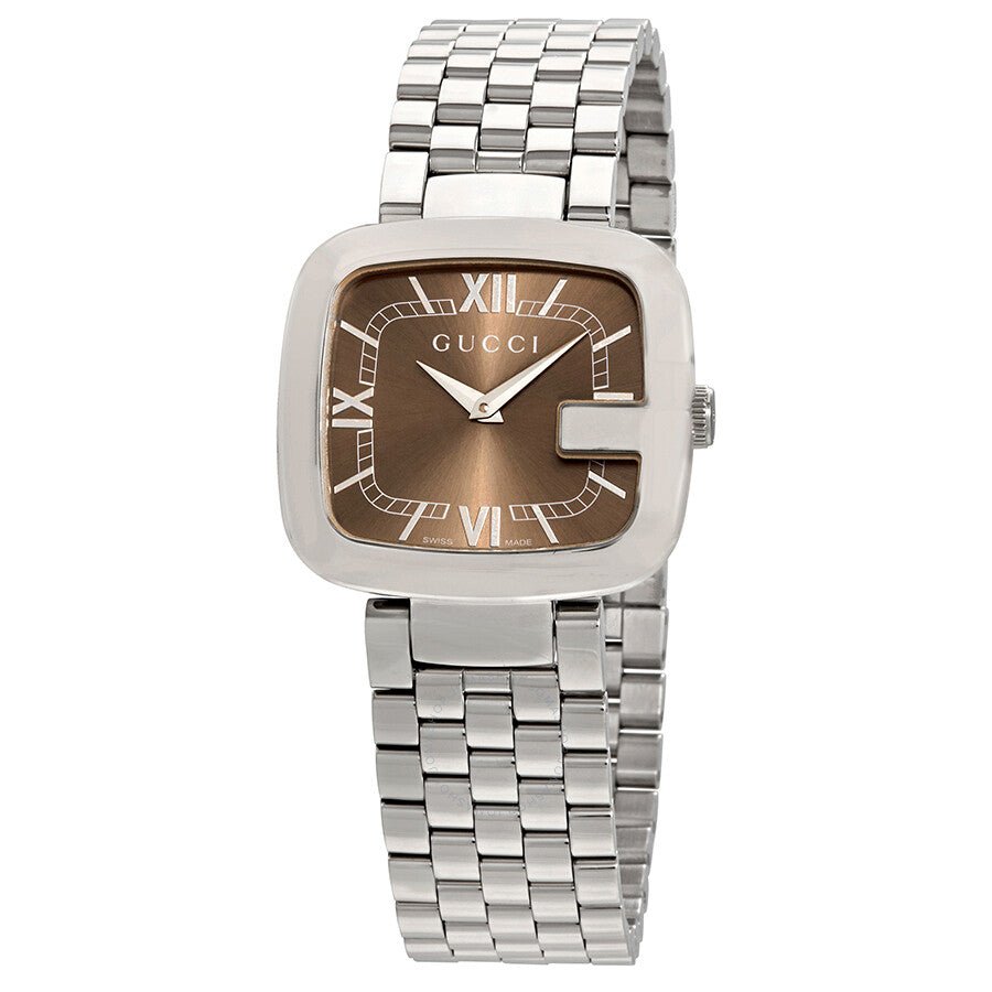 Gucci 32mm Brown Dial Silver-tone Stainless Steel Case Women's Watch - YA125413