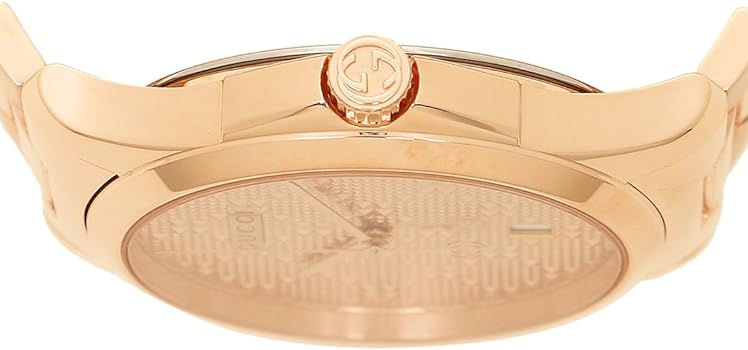 Gucci YA126482 Men's G-Timeless Rose Gold Diamond Pattern Quartz Watch