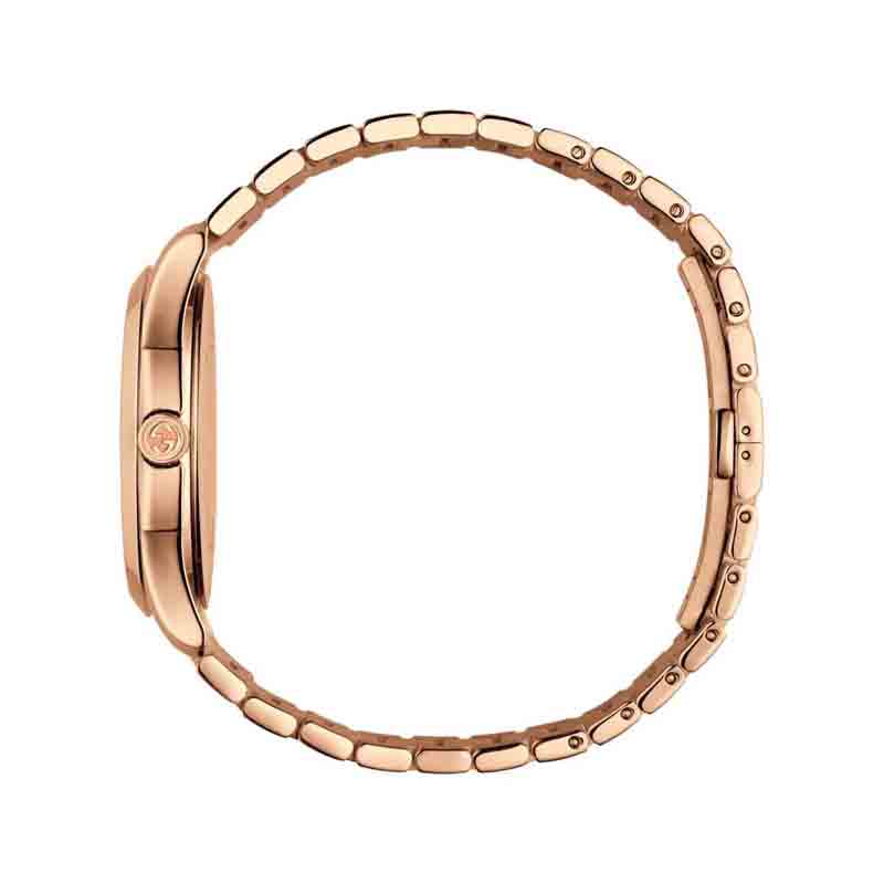 Gucci YA126482 Men's G-Timeless Rose Gold Diamond Pattern Quartz Watch