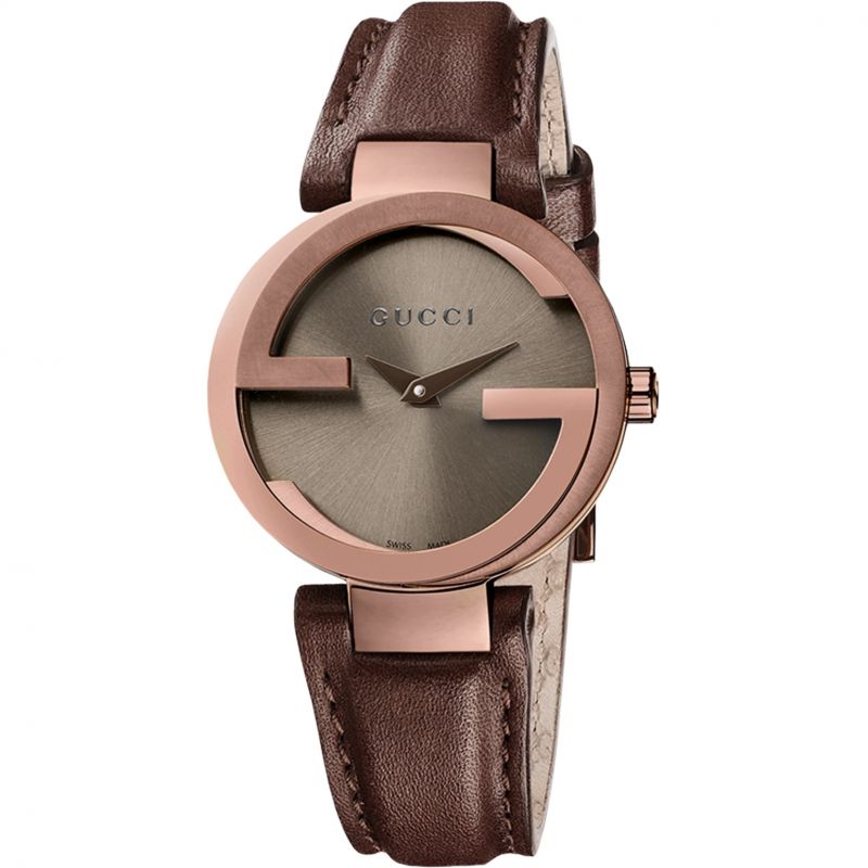 Gucci Interlocking G Small Brown Dial Ladies Watch YA133504