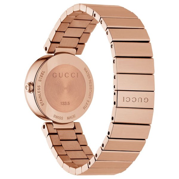 Gucci Interlocking G Mother of Pearl Dial Rose Gold Stainless Steel Women's Watch YA133515