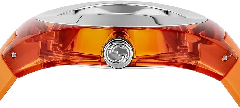 Gucci Orange Rubber Strap Men's Watch - YA137108