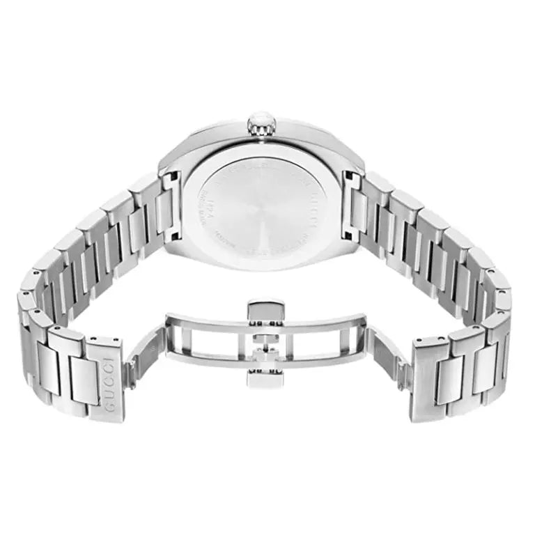 Gucci Swiss Made Quartz Silver Stainless Steel Blue Dial 37mm Men's Watch YA142405