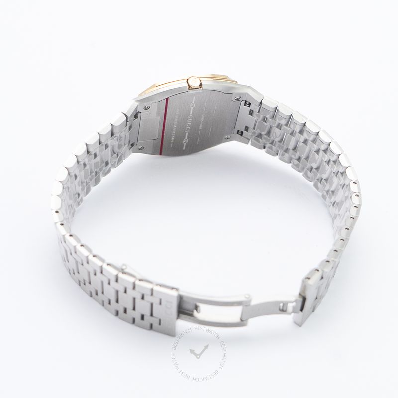 GUCCI 25H Quartz 30MM Stainless Steel Brass Dial Women's Watch YA163502