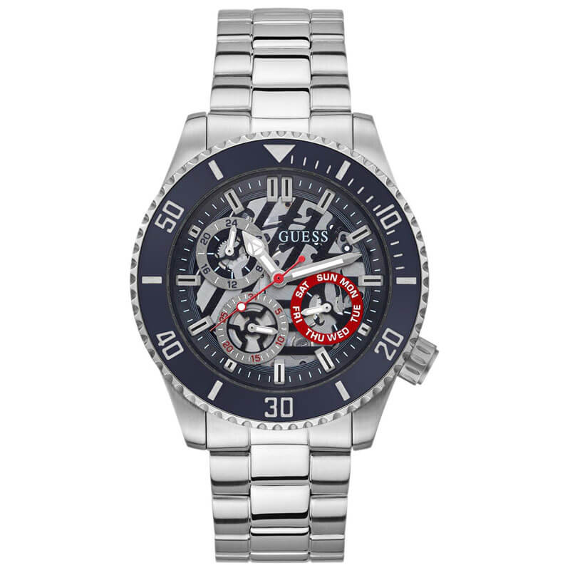 GUESS Axle Silver Tone Multi-Function Men's Watch - GW0488G1