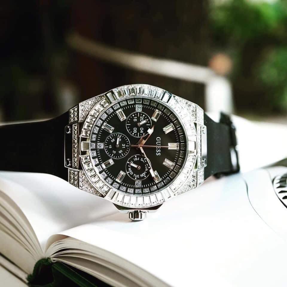 Guess Baguette Crystals Black Men Watch - GW0208G1