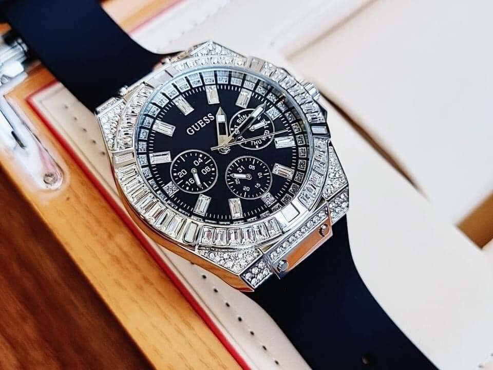 Guess Baguette Crystals Black Men Watch - GW0208G1