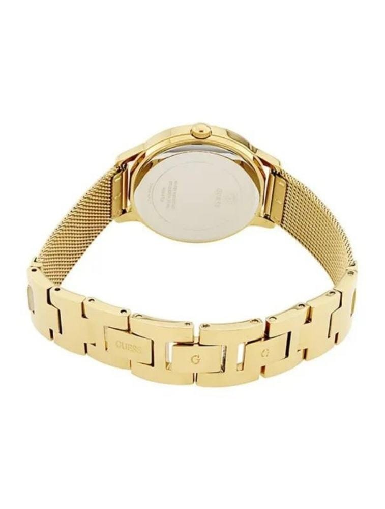 Guess Chelsea Crystals Black Dial Gold Mesh Bracelet Women Watch - W0647L8