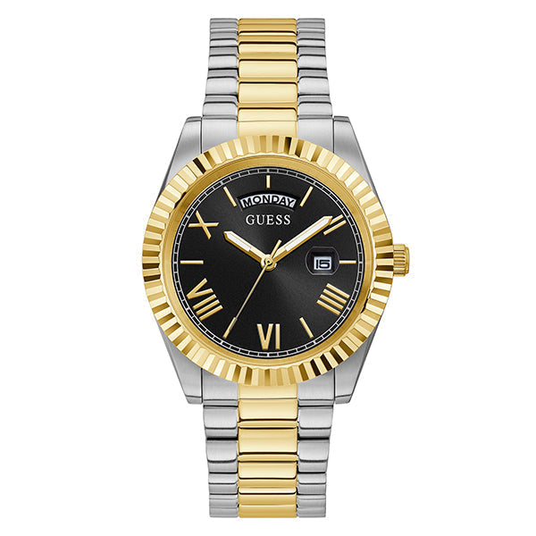 Guess Connoisseur Two-Tone Stainless Steel Black Dial Men's Watch GW0265G5