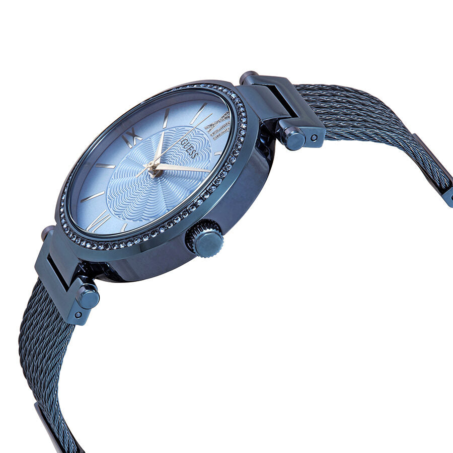 Guess Crystal Blue Dial Blue PVD Ladies Watch W0638L3