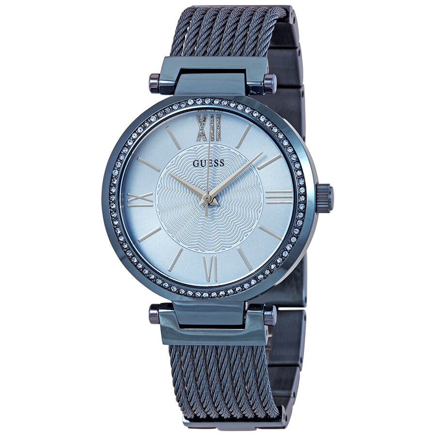 Guess Crystal Blue Dial Blue PVD Ladies Watch W0638L3