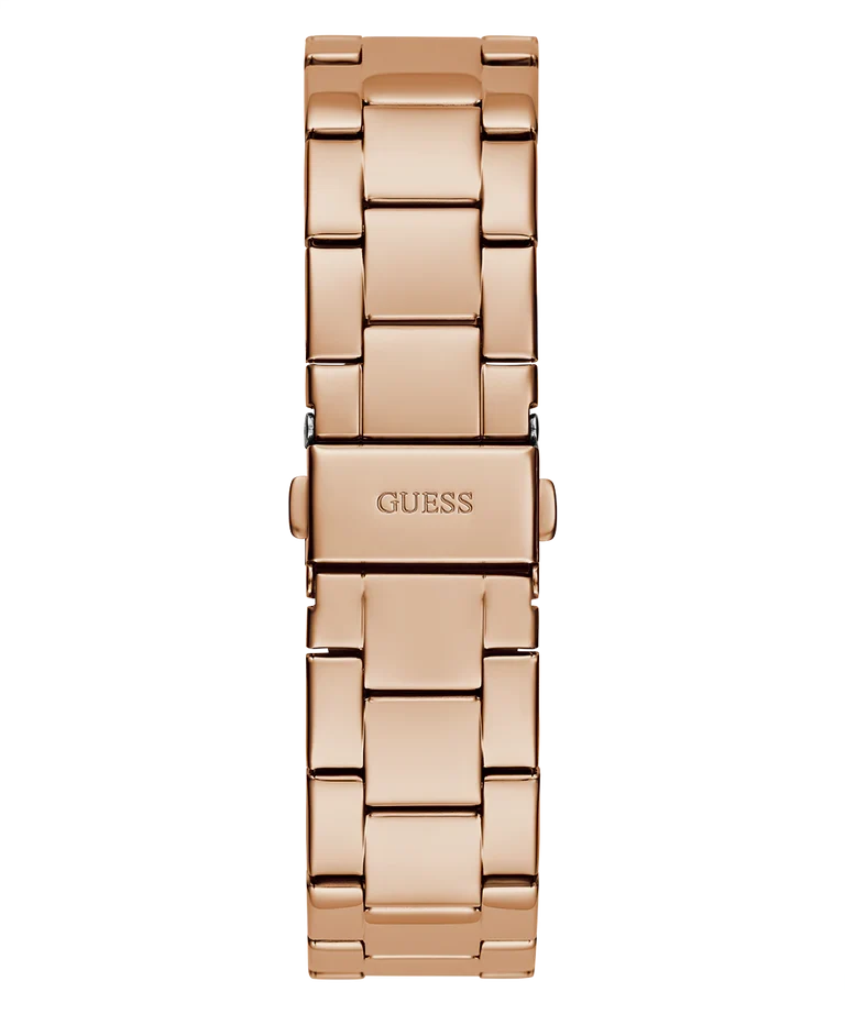 Guess Cubed rose gold steel bracelet strap with link design and Guess branding