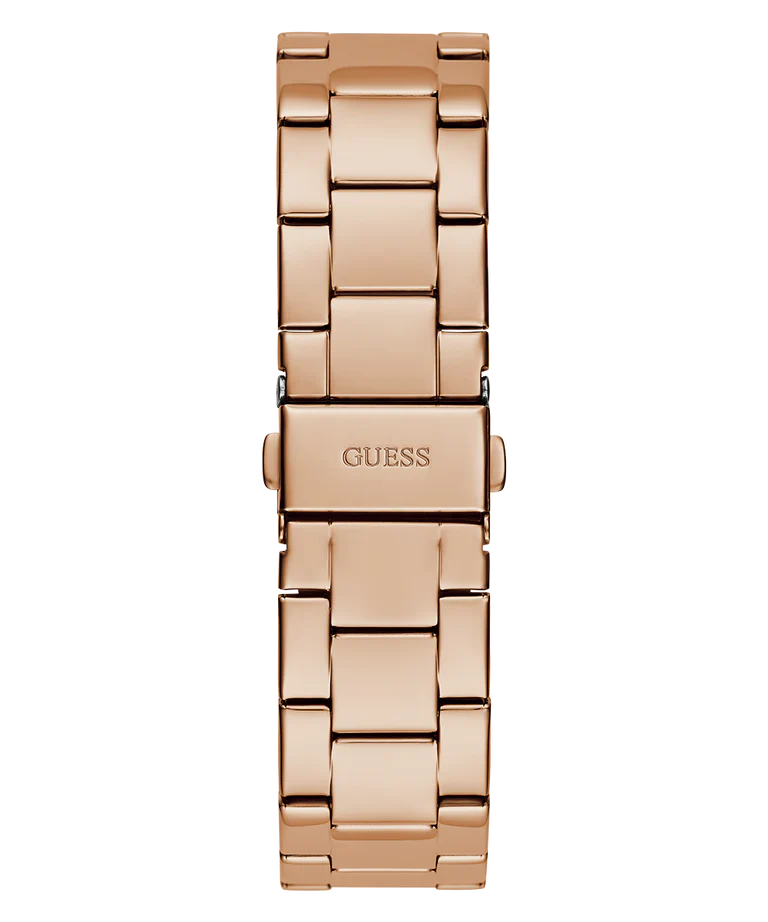 Guess Cubed rose gold steel bracelet strap with link design and Guess branding