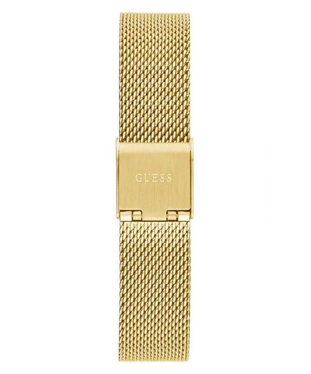 Guess Dream women's watch gold mesh strap with deployment clasp and engraved Guess logo