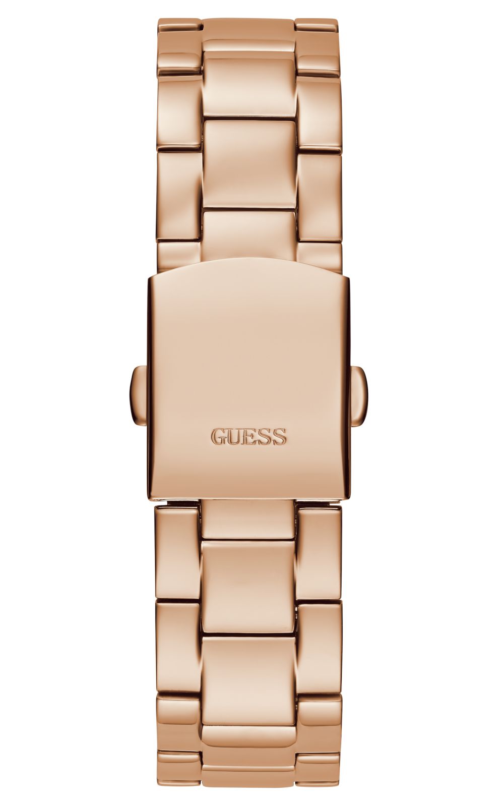 Guess Eclipse rose gold metal link bracelet with engraved clasp