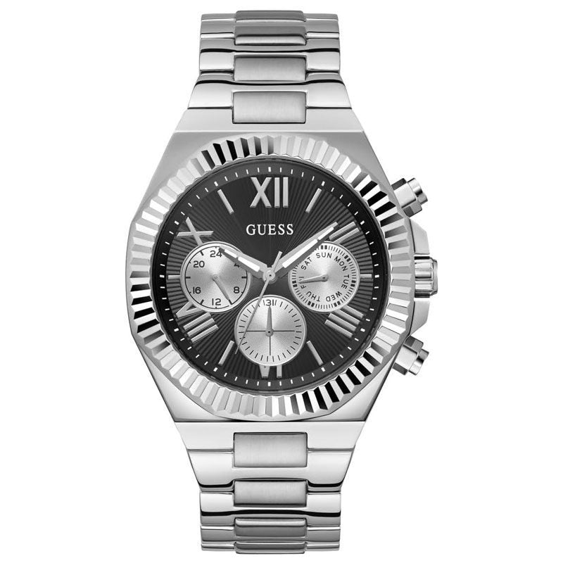 GUESS Equity Mens Silver Tone Multi-function Watch - GW0703G1