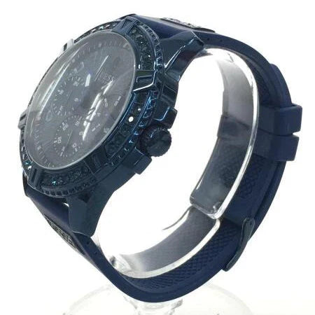 Guess Frontier Crystals Blue Dial Blue Silicon Strap Men Watch - W1132G4