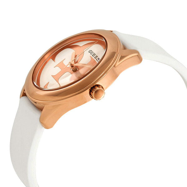 Guess G-Twist Silver Dial White Silicone Ladies Watch W0911L5 - Watches of New Zealand #2