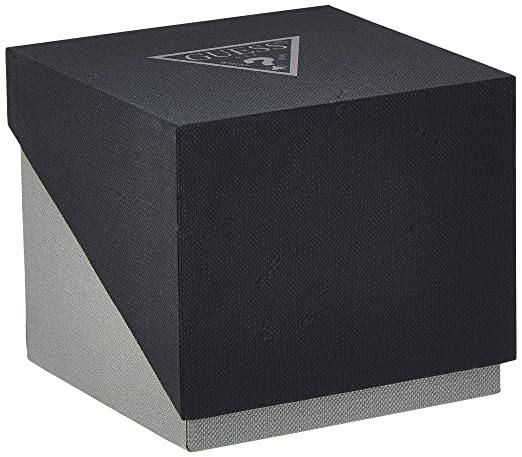 Guess Genesis watch box with black exterior and triangular logo