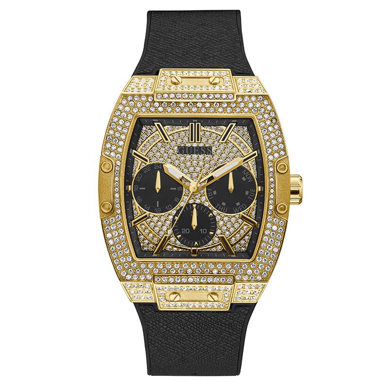 GUESS Black Gold Tone Multi-function Mens Watch - GW0048G2
