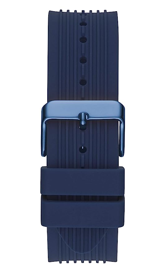 Guess GW0057G3 blue rubber strap with buckle closure and ribbed texture