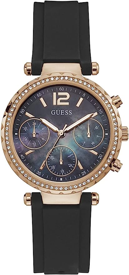 Guess Women's Stainless Steel Quartz Watch with Silicone Strap Women's Watch GW0113L2
