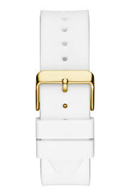 Guess Baguette Crystals Gold Dial Men Watch - GW0208G3