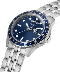 GUESS Silver Tone Day/Date Mens  Watch - GW0220G1