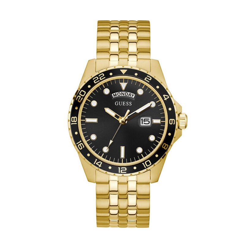 Guess Black Dial Gold Men's Watch - GW0220G4