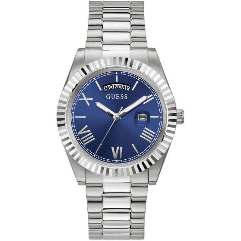 GUESS Silver Tone Day/Date Mens Watch - GW0265G7