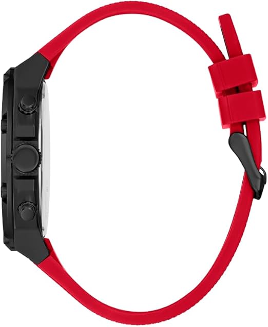 Guess Multifunction Black Dial Red Belt Men's Watch - GW0334G4