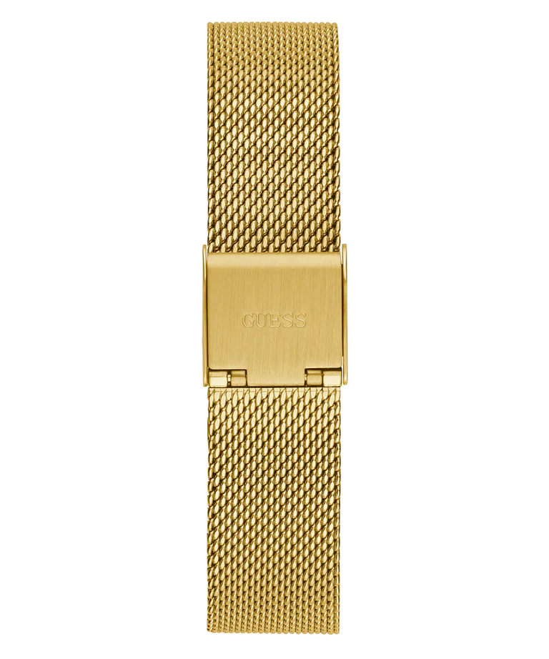 GUESS GW0354L4 gold mesh bracelet with fold-over clasp detail