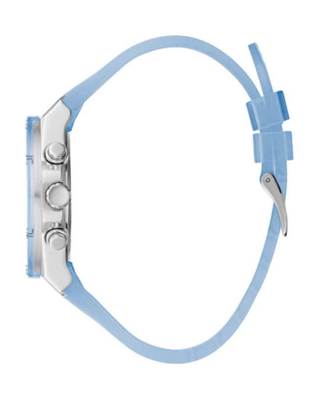 Guess Blue Silicone Silver Case Women's Watch - GW0409L1
