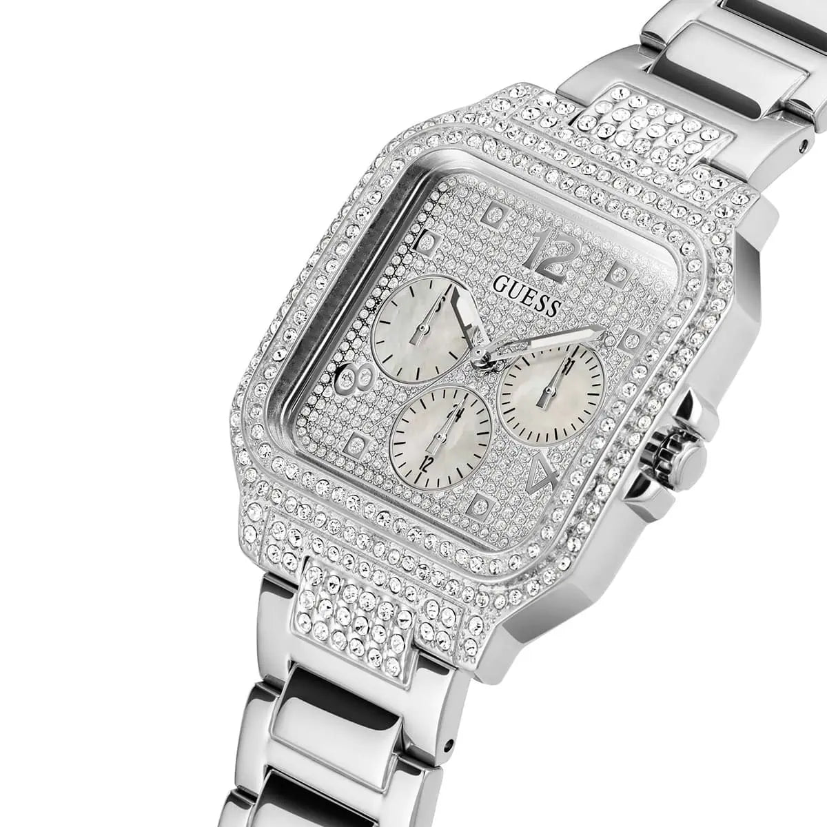 Guess Multifunction Quartz Silver Dial Silver Steel Strap Women Watch - GW0472L1