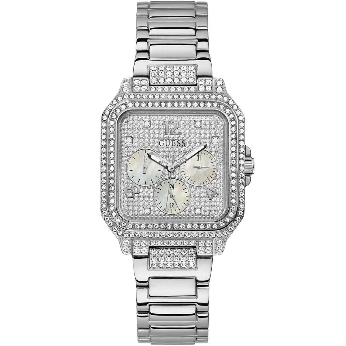 Guess Multifunction Quartz Silver Dial Silver Steel Strap Women Watch - GW0472L1
