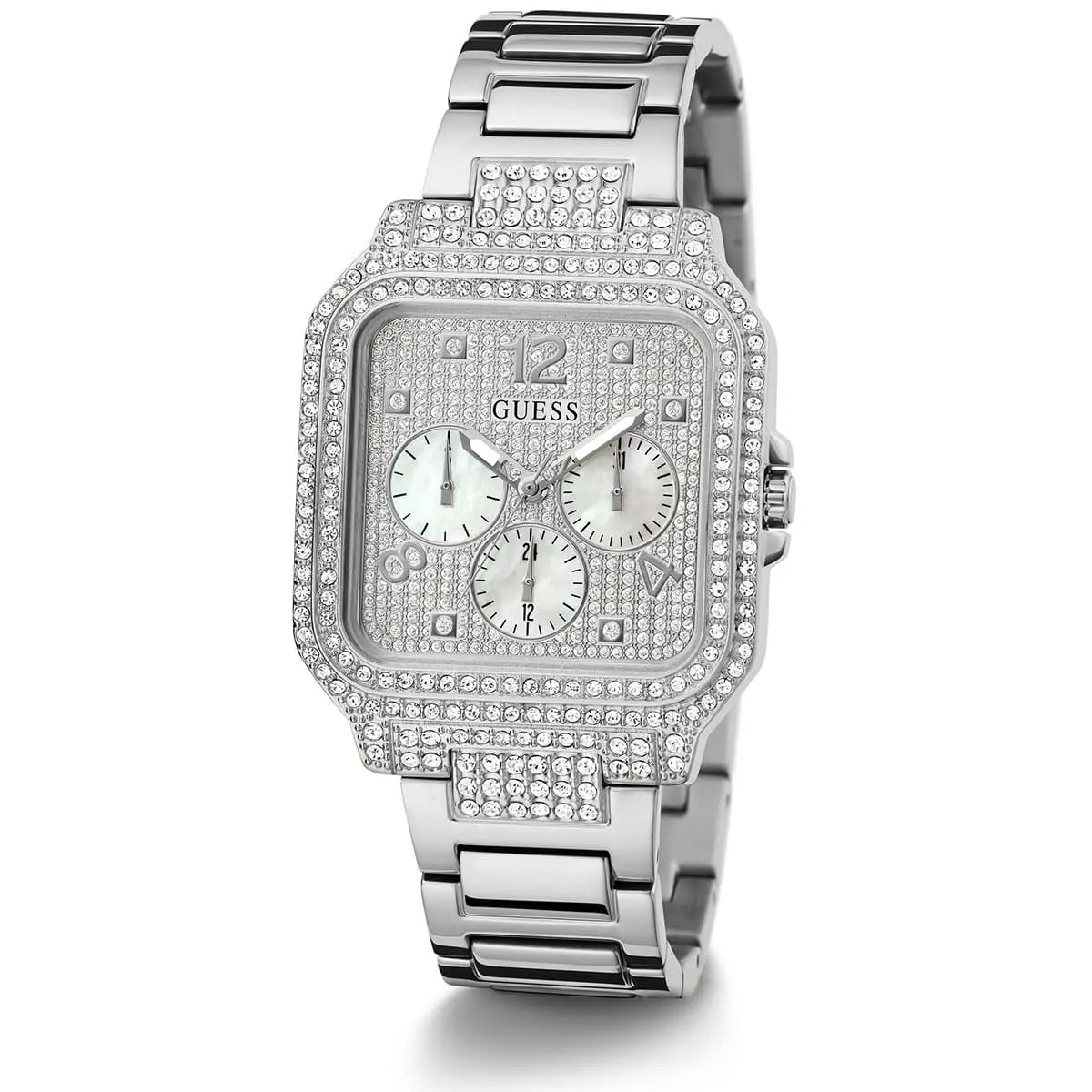 Guess Multifunction Quartz Silver Dial Silver Steel Strap Women Watch - GW0472L1