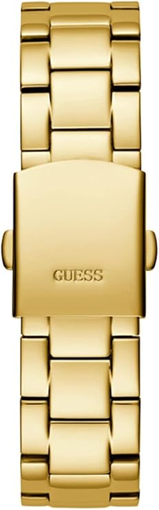 Guess GW0483L2 gold watch caseback with GUESS branding on rectangular case